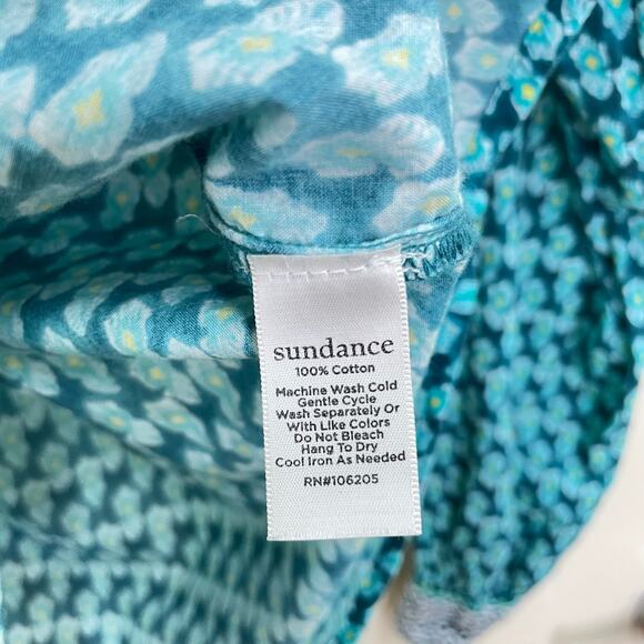 Sundance Boho Blue Patterned Size XS Lightweight Cotton Button up Placket Shirt - Picture 6 of 7